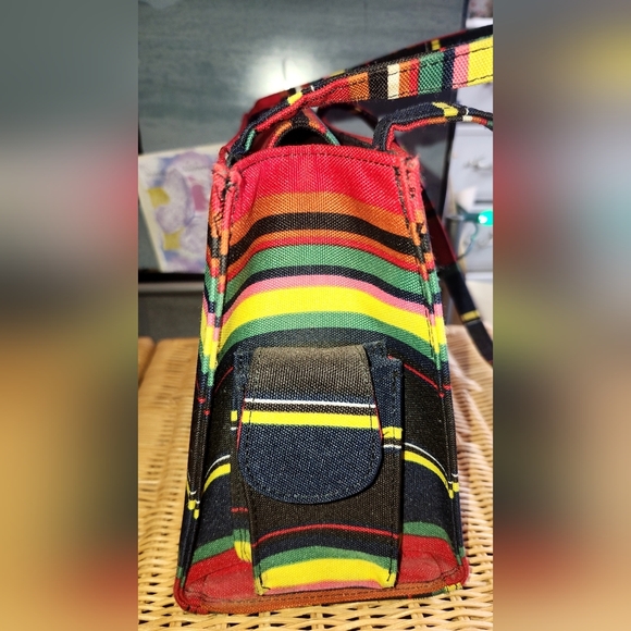 ✨️Vintage Kate Spade Vibrant Striped Shoulder Bag ❤️💛🧡🩷💚🖤 - Picture 3 of 7